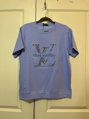 Louis Vuitton Blue Logo Short Sleeve Tee